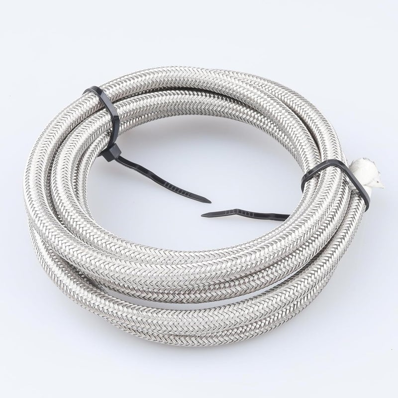 AC PERFORMANCE -3 AN PTFE Teflon Braided Stainless Steel Hose, 5 Feet - Image 2