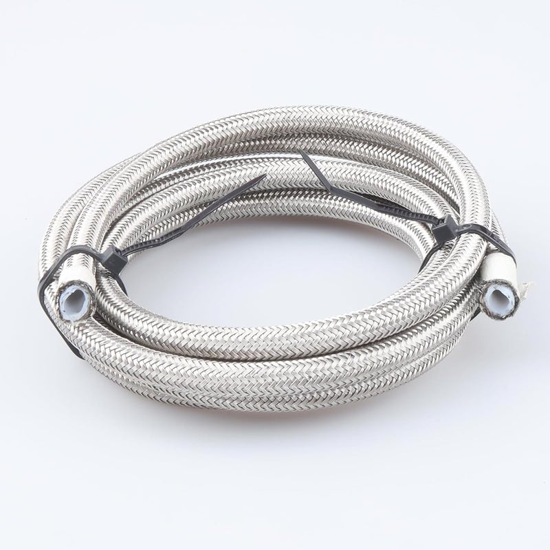 AC PERFORMANCE -3 AN PTFE Teflon Braided Stainless Steel Hose, 5 Feet - Image 1