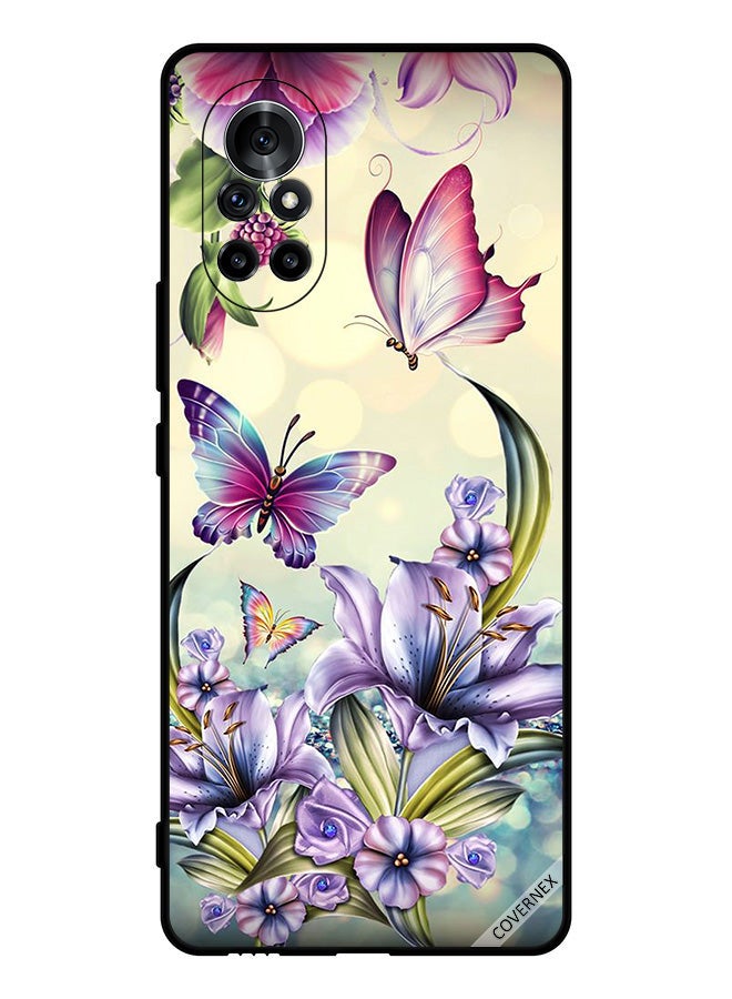 Covernex Protective Case Cover For Huawei Nova 8 5G Purple Flowers & Butterflies - Image 1