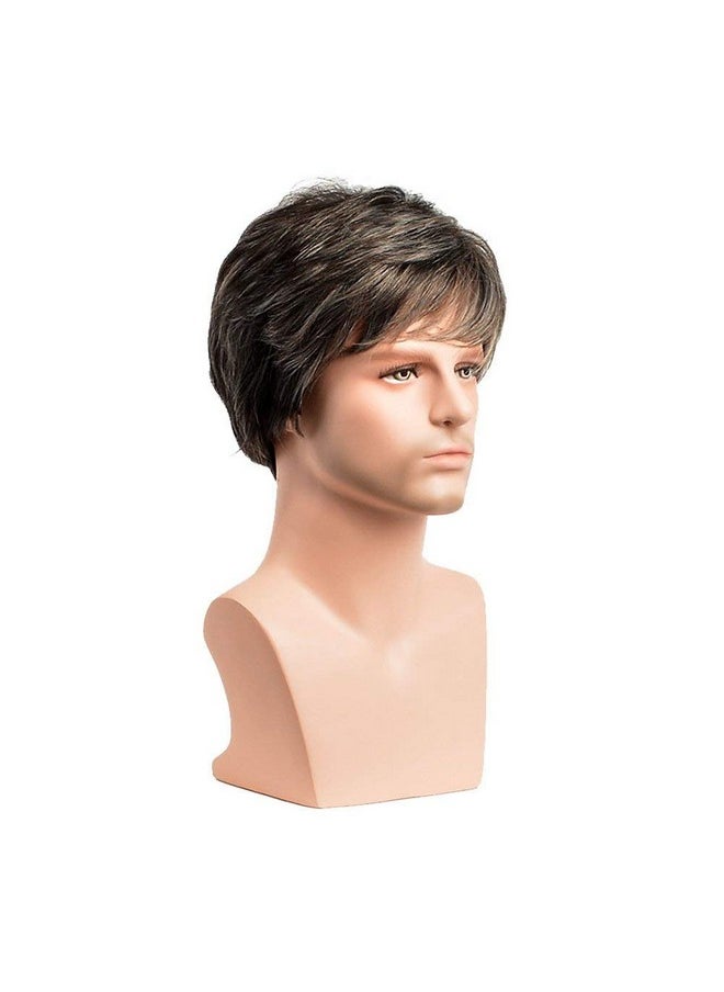 Royalfirst Royalfirst Mens Short Straight Heat Resistant Synthetic Hair Wigs Natural Looking Wig  - Image 3