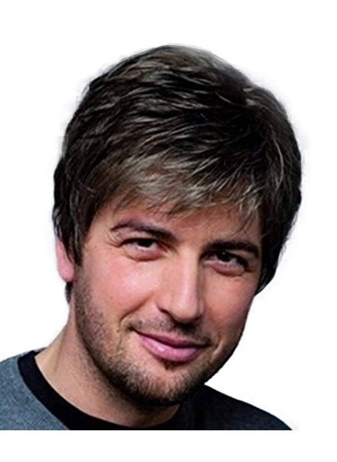 Royalfirst Royalfirst Mens Short Straight Heat Resistant Synthetic Hair Wigs Natural Looking Wig  - Image 1