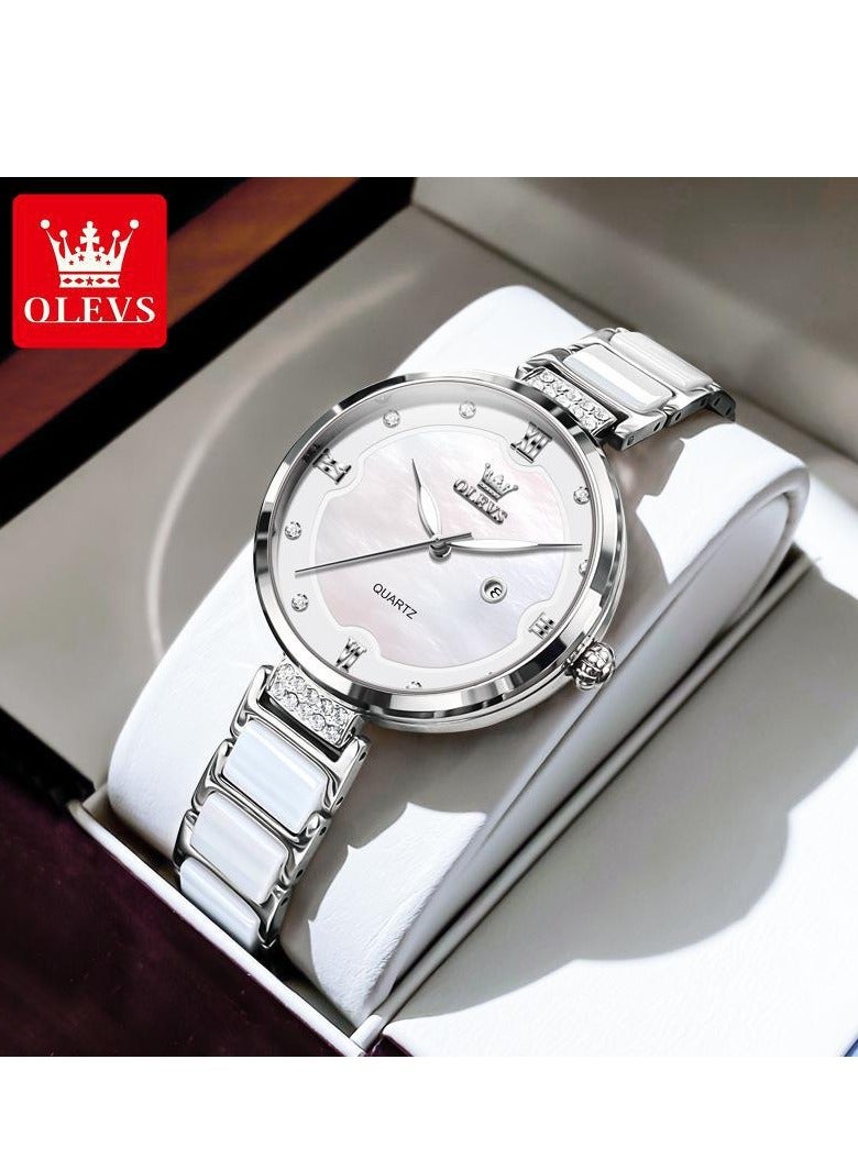 أوليفز ساعة OLEVS النسائية المصنوعة من السيراميك والكوارتز 5589 - Image 1