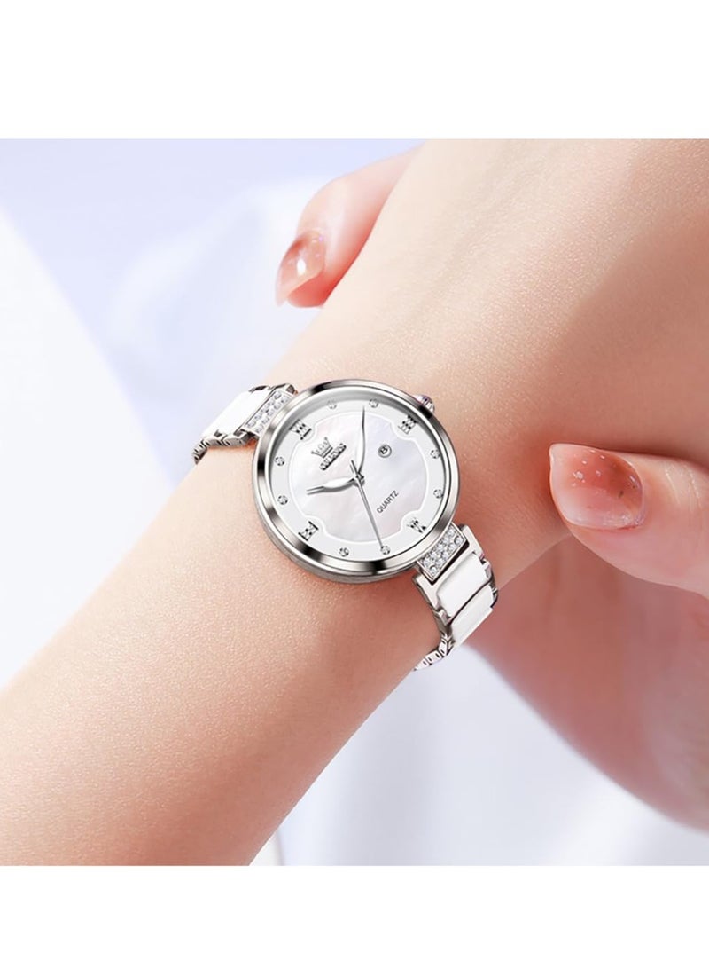 أوليفز ساعة OLEVS النسائية المصنوعة من السيراميك والكوارتز 5589 - Image 3