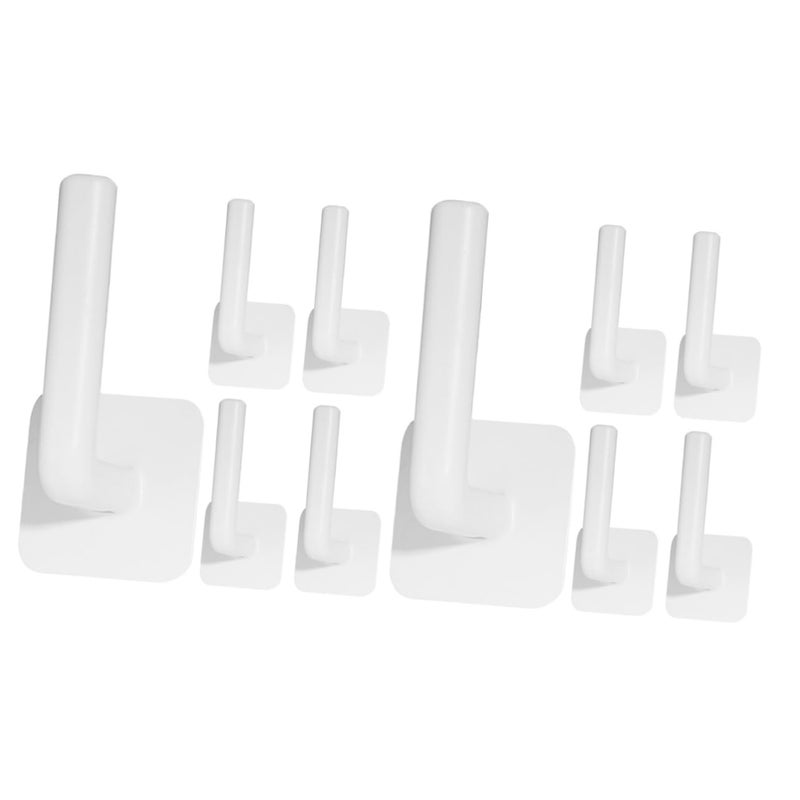 2 Pack Self Adhesive Wall Hooks Strong Hold No Drilling For Bathroom Kitchen Door - Image 2