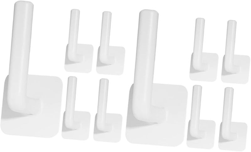 2 Pack Self Adhesive Wall Hooks Strong Hold No Drilling For Bathroom Kitchen Door - Image 1
