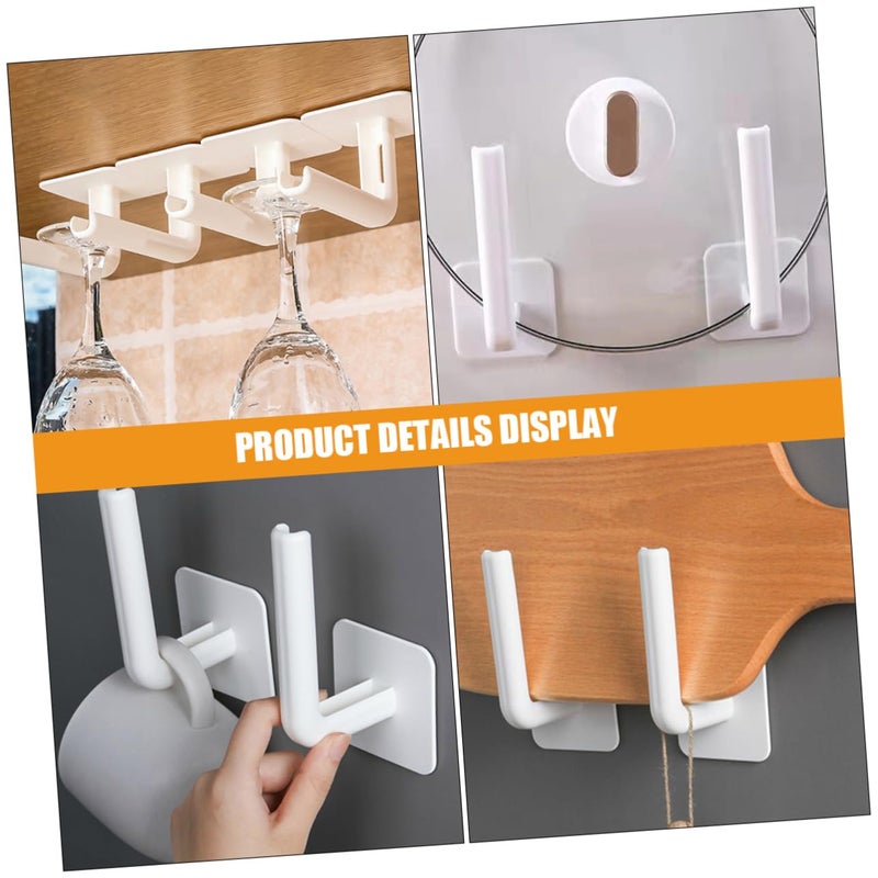 2 Pack Self Adhesive Wall Hooks Strong Hold No Drilling For Bathroom Kitchen Door - Image 3