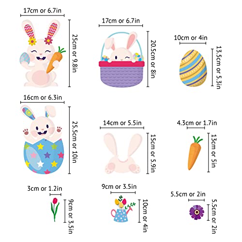 WALPLUS 150 Pcs Happy Bunnies Easter Glass Window Clings Wall Decals Stickers Egg Hunt Easter Decoration Party Wall Decals Ornaments Holiday Home Office Decor - Image 4