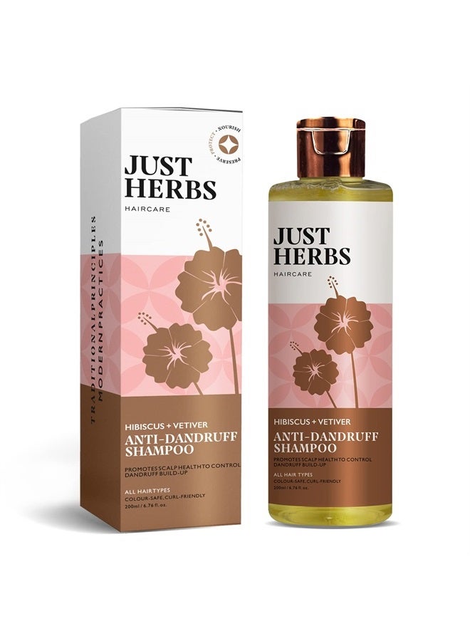 Just Herbs شامبو مضاد للقشرة بروتين الصويا العضوي مع النيم، الكركديه والليسيثين لجميع أنواع الشعر، خالي من الكبريتات والبارابين - 200 مل - Image 1