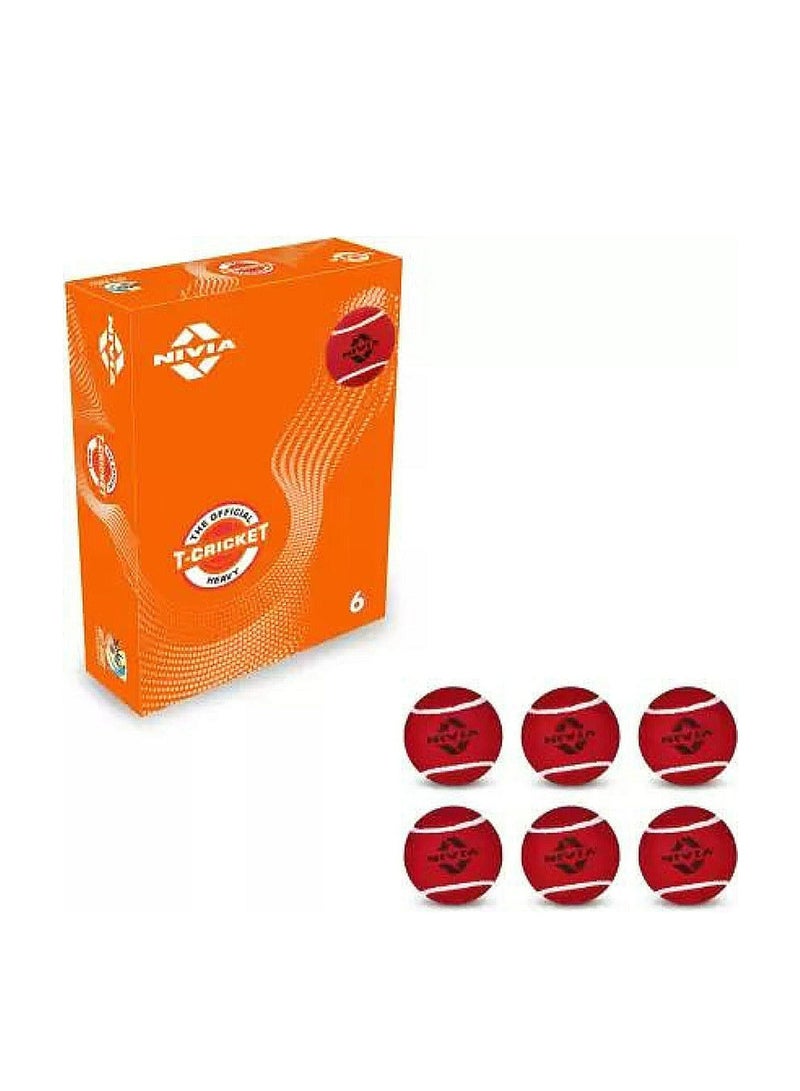 Nivia Heavy Tennis Ball Cricket Ball (Pack of 6) - Image 1