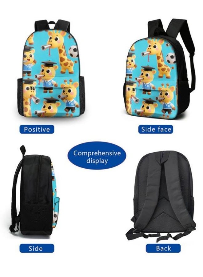 Unlock the new fashion of childish fun! Three-piece set of bags, cartoon elements for children and teenagers (students, children, friends' outings, mountain climbing, schooling, etc. can be used) - 35