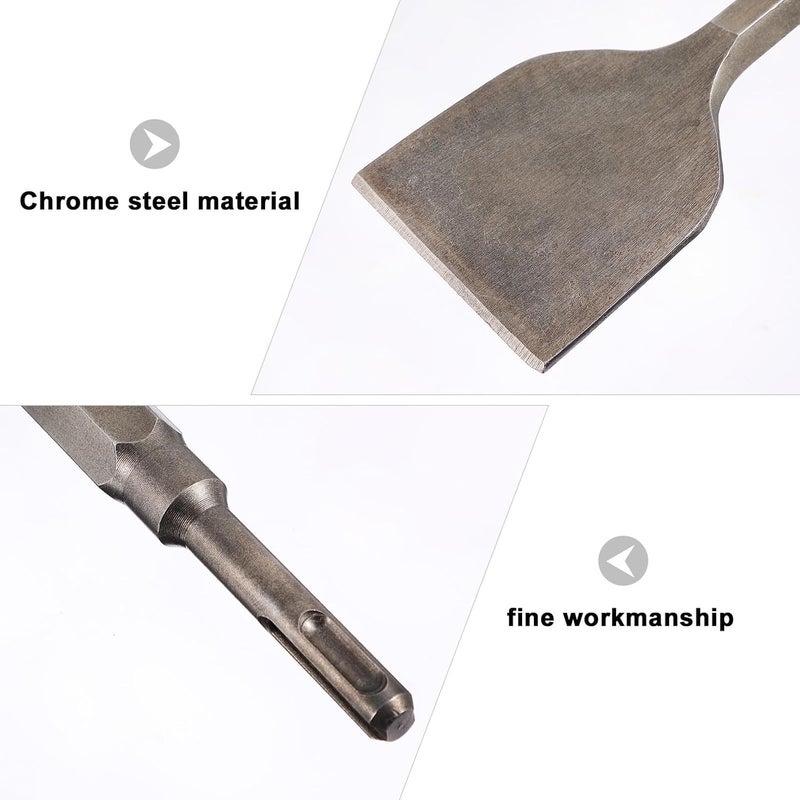 Beavorty Wide Bent Tile Chisel for Hammer Drill Masonry Chisel for Brick and Concrete with 17mm round Shank 280mm Length Suitable for Electric Hammer Use - Image 5