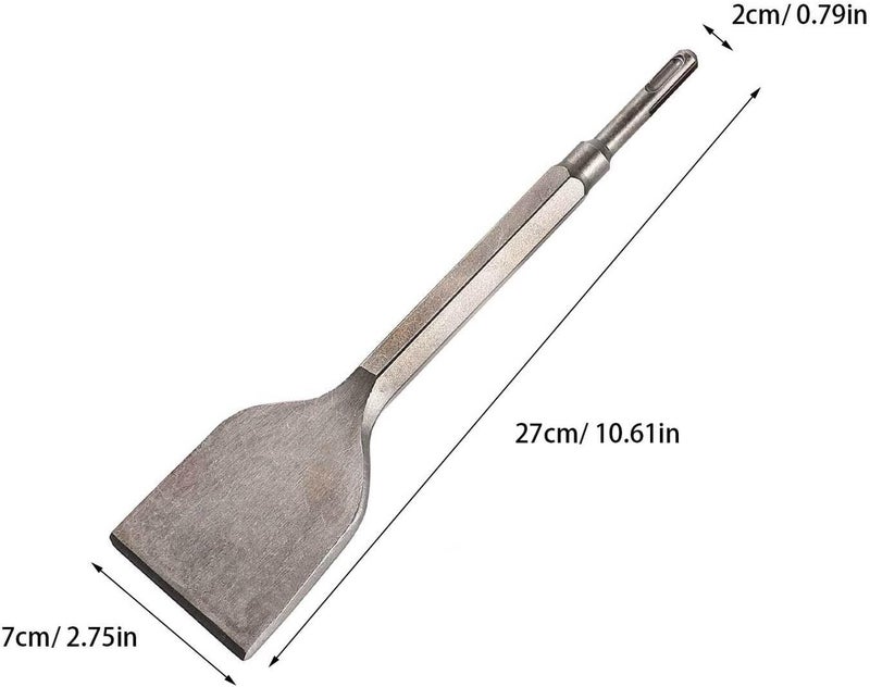 Beavorty Wide Bent Tile Chisel for Hammer Drill Masonry Chisel for Brick and Concrete with 17mm round Shank 280mm Length Suitable for Electric Hammer Use - Image 2