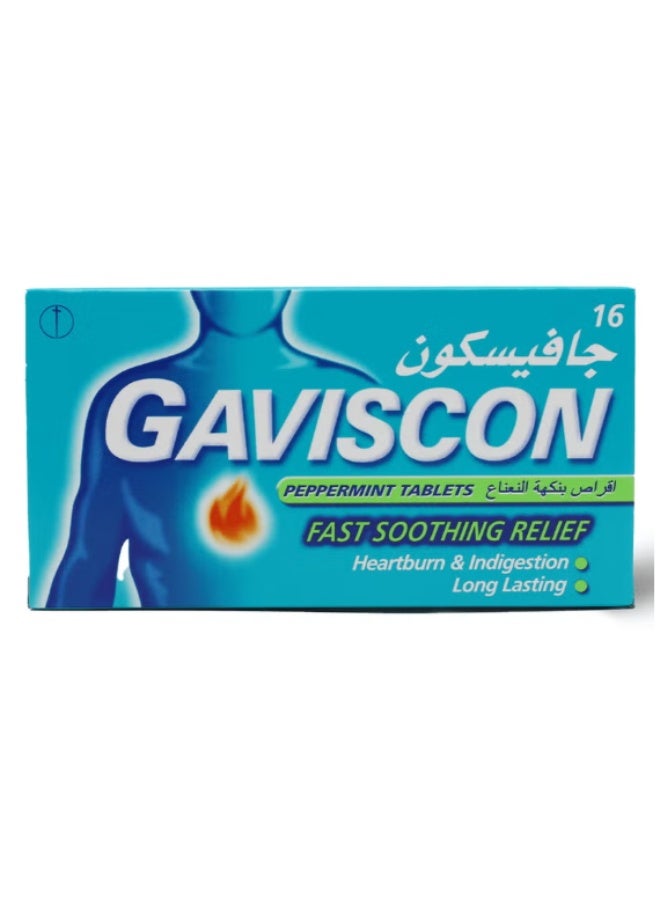 Gaviscon Peppermint Fast Soothing Relief - 16 Tablets