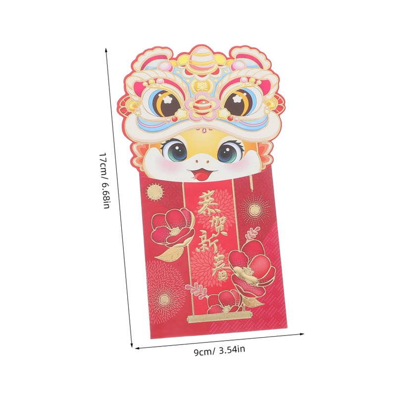 6pcs Snake Theme Red Envelopes For Chinese New Year Lucky Money Packets Ample Space Cash - Image 3