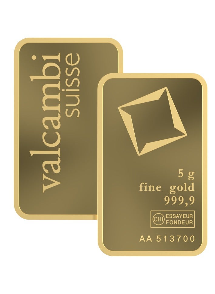valcambi CKS Valcambi Suisse 5g Pure 999.9 Fine Gold Bar 24KT - 5 Grams  - Image 3