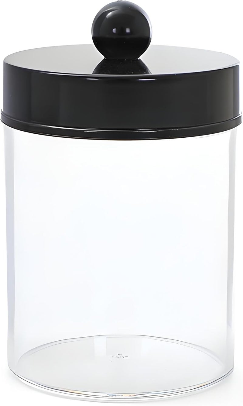 AXX Qtip Dispenser Apothecary Jars Bathroom - Qtip Holder Storage Canister Clear Plastic Jar for Cotton Swab,Q-Tips,Cotton Rounds (F#Black 1Pcs) - Image 2