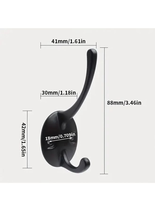 4 قطع خطافات أسود متعددة الاستخدامات لتعليق الملابس والمناشف ومستلزمات المطبخ والمفاتيح - Image 4