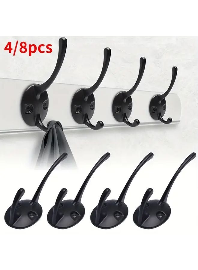 4 قطع خطافات أسود متعددة الاستخدامات لتعليق الملابس والمناشف ومستلزمات المطبخ والمفاتيح - Image 2