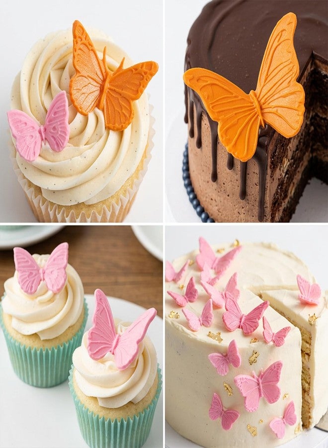 Aysatogc 4 Pcs Butterfly Silicone Molds, Mini Butterfly Fondant Mold Cute Fondant Cake Baking Mold for Weddings, Gender Reveal & Keto Desserts - Image 5