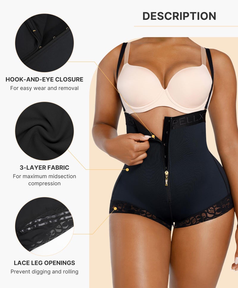 SHAPELLX Fajas Colombianas Shapewear for Women Tummy Control Butt Lifting Bodysuit Faja Postpartum Body Shaper Panties L - Image 4