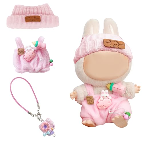 Flavizo 17cm Dolls Clothes | 3 Piece Dolls Outfit Set with Accessories | Adorable Pink Doll Dresses for Plush Toys | Perfect for Display, Role Play and Miniature Collection (No Doll) - Image 1