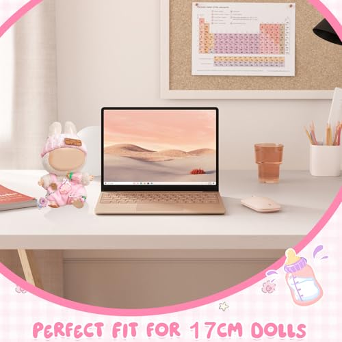 Flavizo 17cm Dolls Clothes | 3 Piece Dolls Outfit Set with Accessories | Adorable Pink Doll Dresses for Plush Toys | Perfect for Display, Role Play and Miniature Collection (No Doll) - Image 4