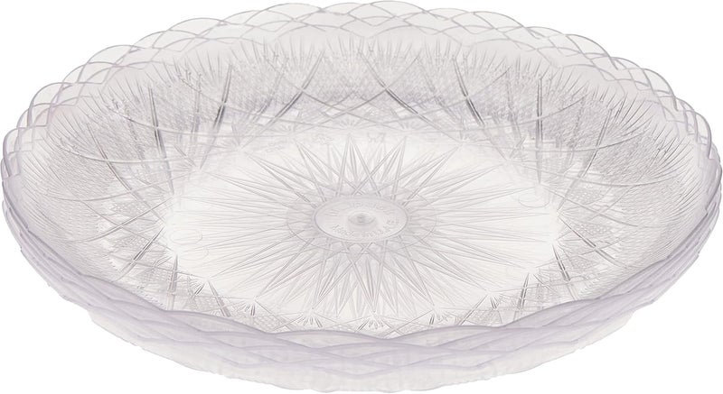 Soft n Cool Hotpack Elegant Crystal Clear Plastic Plates, 18cm | Disposable Serving Dishes for Parties & Events, 5-Piece - Image 1