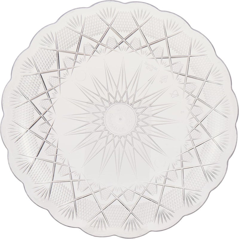 Soft n Cool Hotpack Elegant Crystal Clear Plastic Plates, 18cm | Disposable Serving Dishes for Parties & Events, 5-Piece - Image 2