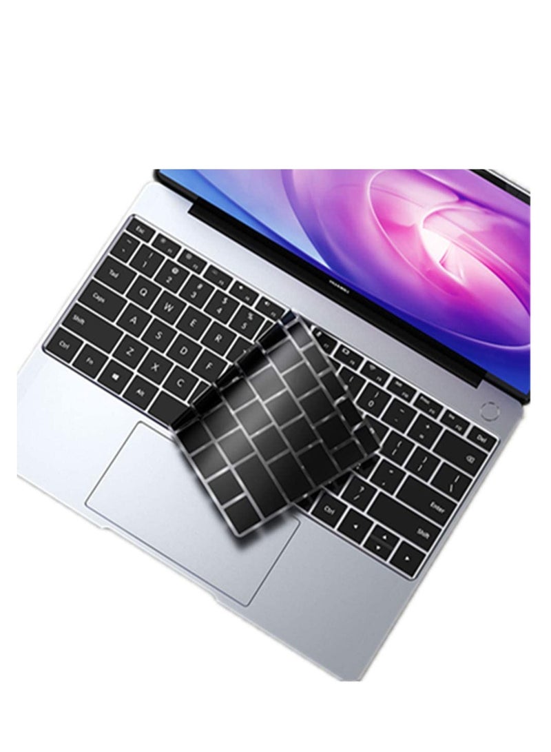 Soft Flexible Keyboard Protector Compatible with Huawei Matebook D15 15 inch, Silicone Film Cover Guard--Black - Image 1