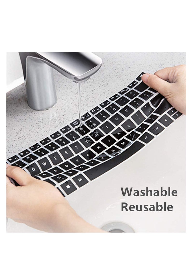 Soft Flexible Keyboard Protector Compatible with Huawei Matebook D15 15 inch, Silicone Film Cover Guard--Black - Image 2