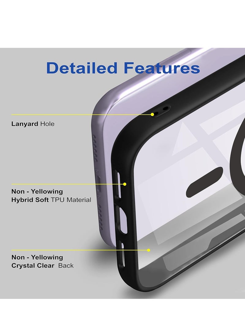 تين تك جراب حماية شفاف مغناطيسي متوافق مع ماج سيف لموبايل ايفون اكس واكس اس /iPhone X / XS  مضاد للصدمات والخدوش (اسود) جراب خلفي سيليكون من تين تك - Image 2