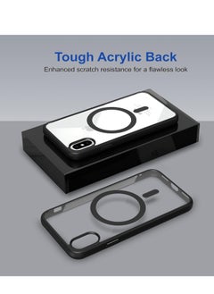 ten.tech Transparent magnetic protection case compatible with MagSafe for iPhone X / XS mobile phone, anti-shocks and scratches (black) Silicone back cover by Ten Tech  - Image 4