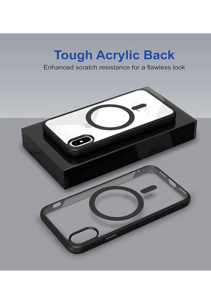 تين تك جراب حماية شفاف مغناطيسي متوافق مع ماج سيف لموبايل ايفون اكس واكس اس /iPhone X / XS  مضاد للصدمات والخدوش (اسود) جراب خلفي سيليكون من تين تك - Image 4