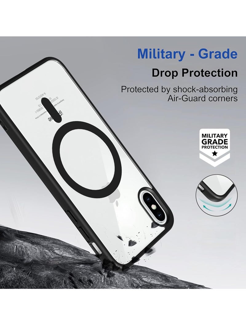 تين تك جراب حماية شفاف مغناطيسي متوافق مع ماج سيف لموبايل ايفون اكس واكس اس /iPhone X / XS  مضاد للصدمات والخدوش (اسود) جراب خلفي سيليكون من تين تك - Image 5