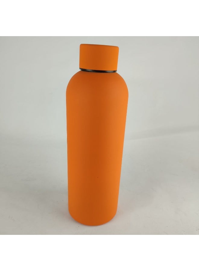 زجاجة مياه عازلة للحرارة بلون برتقالي أنيق - سعة 500 مل - لحفظ المشروبات الساخنة والباردة - تصميم عملي ومتين للاستخدام اليومي - Image 1