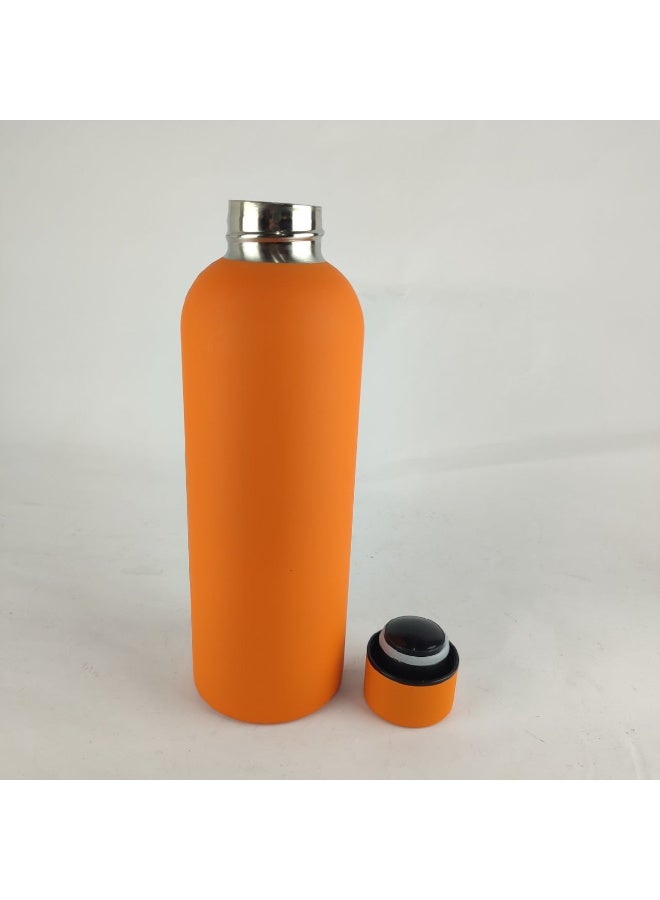 زجاجة مياه عازلة للحرارة بلون برتقالي أنيق - سعة 500 مل - لحفظ المشروبات الساخنة والباردة - تصميم عملي ومتين للاستخدام اليومي - Image 2