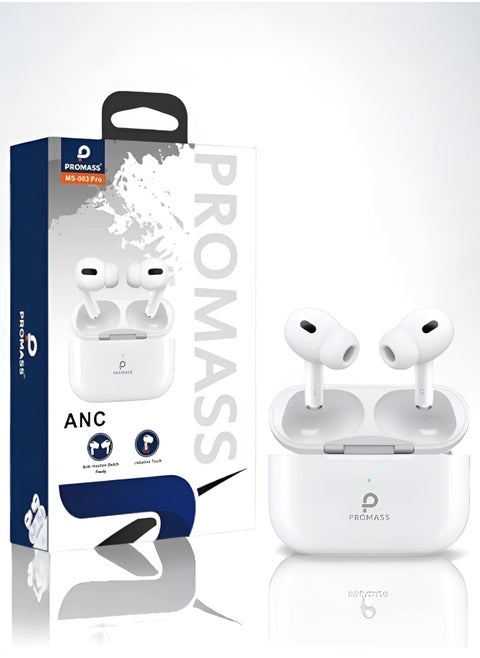Original Pro Bluetooth headset from Promas, second version, a wireless Bluetooth headset that supports wireless charging, features clear sound and noise isolation, works on all mobile phones such