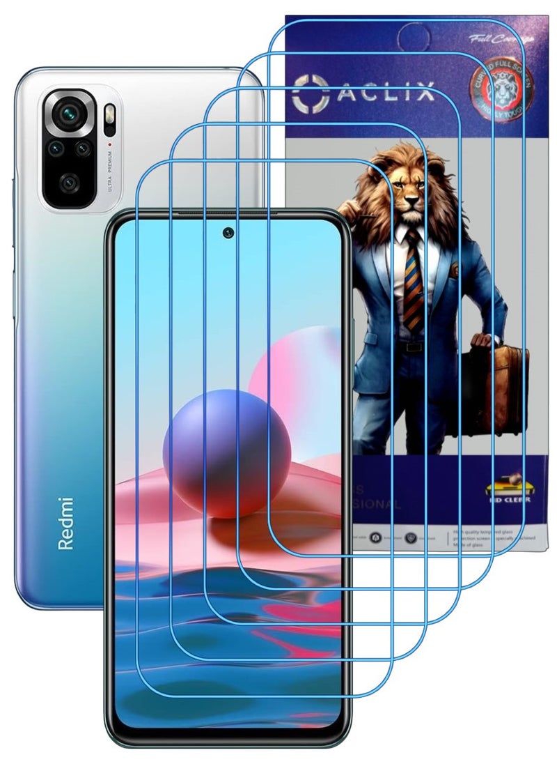 ACLIX 5 Pieces Antistatic ESD Dustproof Premium Quality High Definition Clear Tempered Glass Screen Protector Designed For Xiaomi Redmi Note 10 - Image 1
