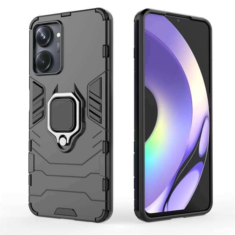 SPAZY CASE® Realme 10 Pro 5G Back Cover | Dual Layer Armor Defender Full Body Protective + PC Hybrid Kickstand Back Case for Realme 10 Pro 5G - Image 2