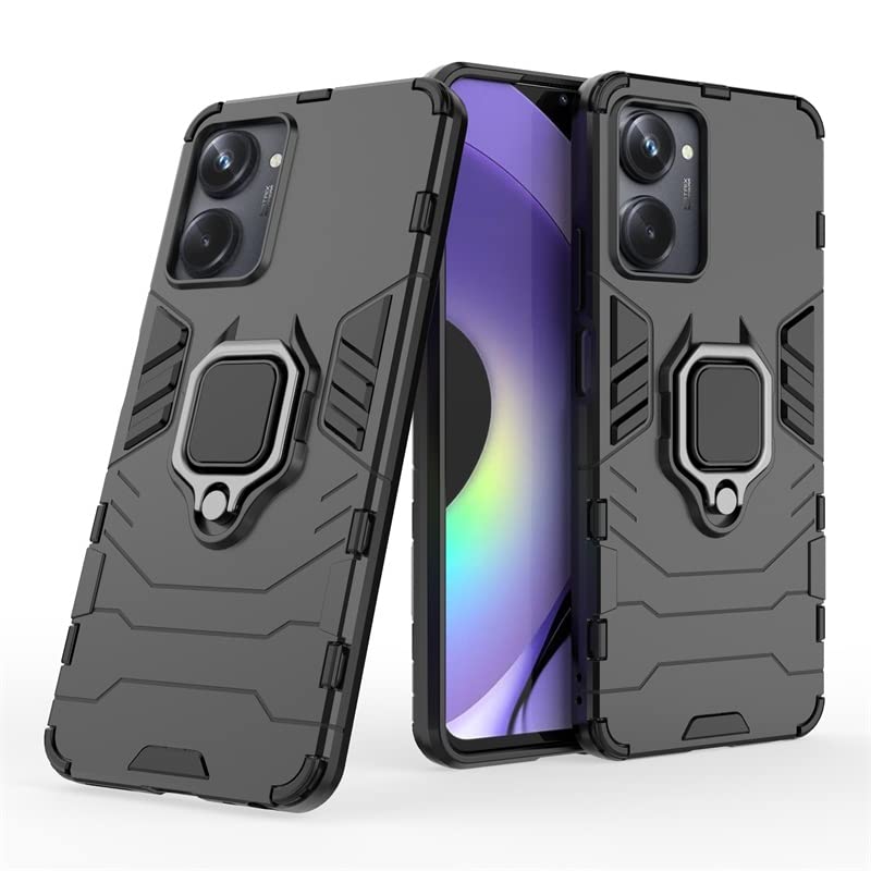 SPAZY CASE® Realme 10 Pro 5G Back Cover | Dual Layer Armor Defender Full Body Protective + PC Hybrid Kickstand Back Case for Realme 10 Pro 5G - Image 1