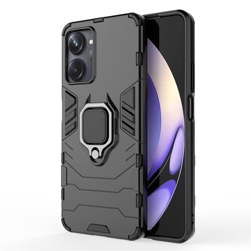 SPAZY CASE® Realme 10 Pro 5G Back Cover | Dual Layer Armor Defender Full Body Protective + PC Hybrid Kickstand Back Case for Realme 10 Pro 5G - Image 3
