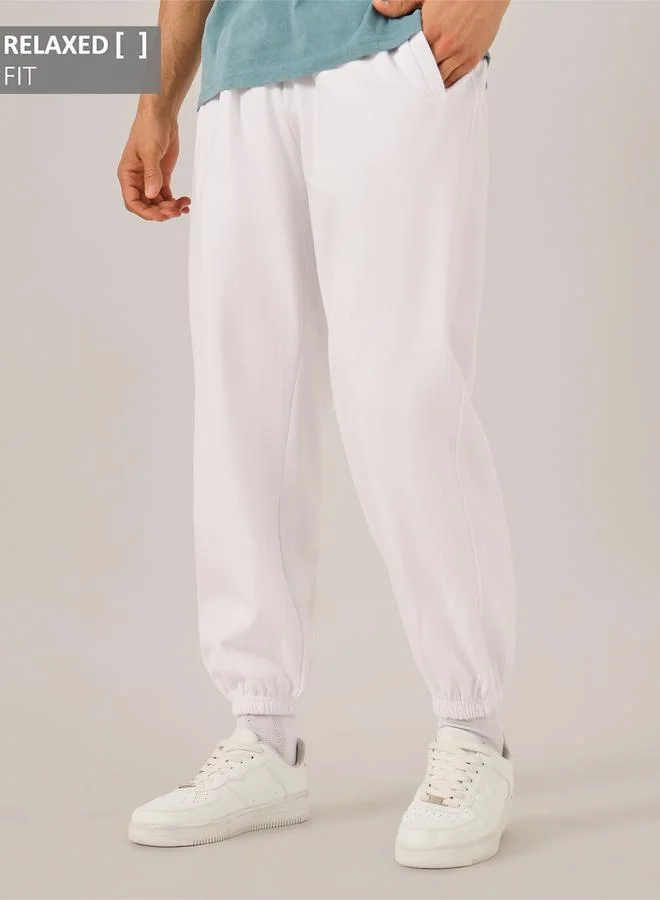 Men White Solid Joggers