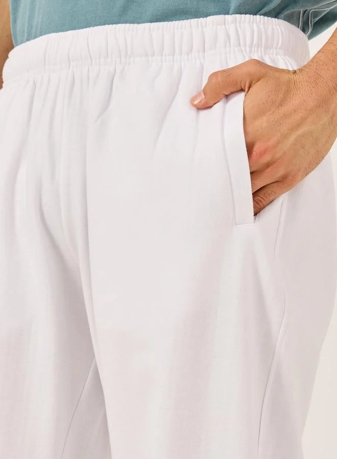 Styli Men White Solid Joggers