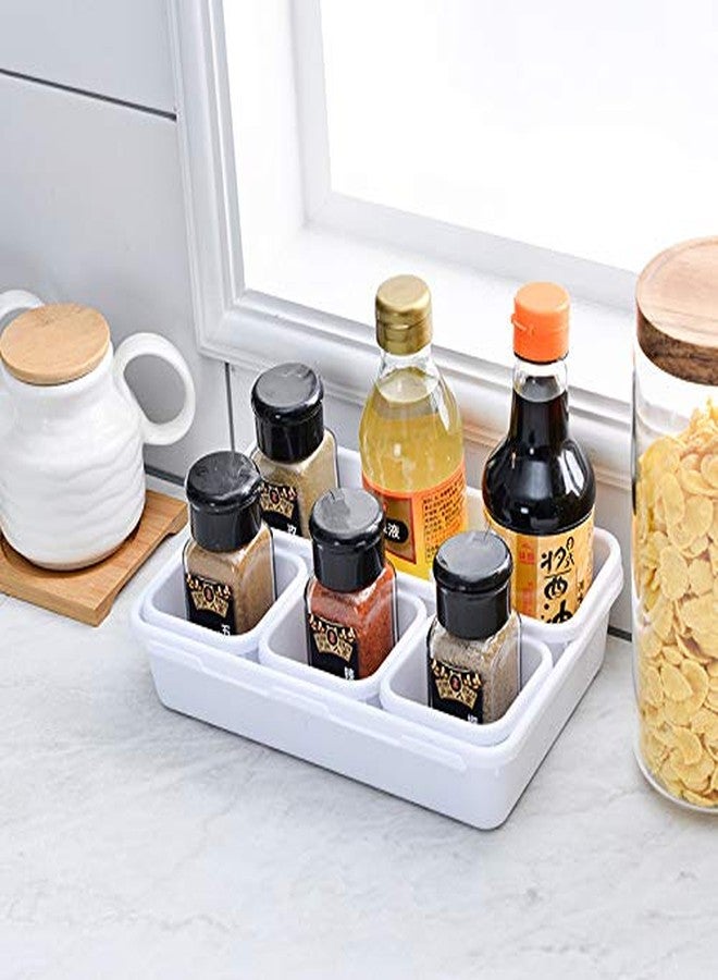 Divinext Interlocking Drawer Organizer Storage Rack Cutlery & Desk Storage for Household, Kitchen & Office (White, Set of 08) - Image 2