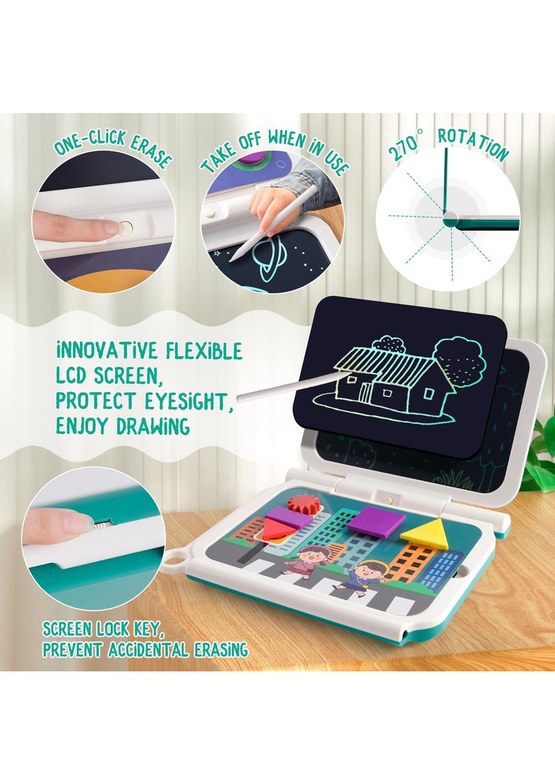 KASTWAVE - LCD Writing Tablet Drawing Pad for Toddlers,Learning Educational Toys,Magnetic Drawing Board,Doodle Sketch Pad for Toddlers,6-7 Inch LED Erasable Writing Tablet with Puzzle and Cards,Birthday - Image 1
