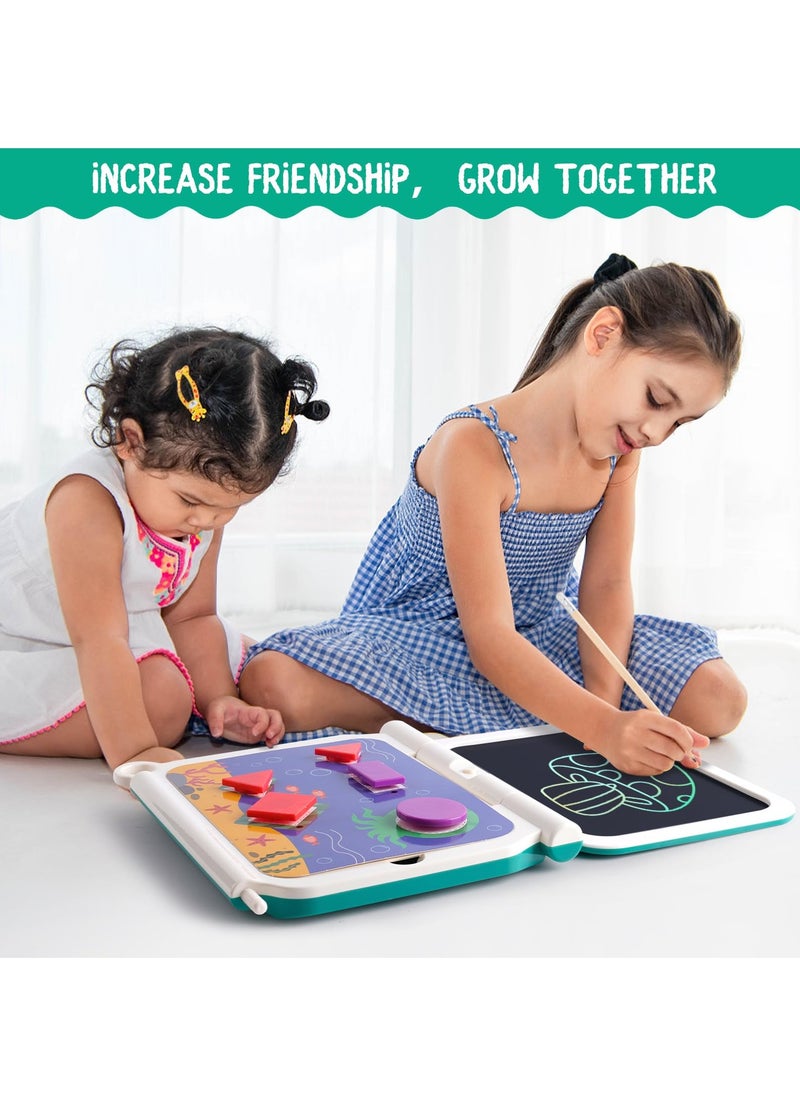 KASTWAVE - LCD Writing Tablet Drawing Pad for Toddlers,Learning Educational Toys,Magnetic Drawing Board,Doodle Sketch Pad for Toddlers,6-7 Inch LED Erasable Writing Tablet with Puzzle and Cards,Birthday - Image 1