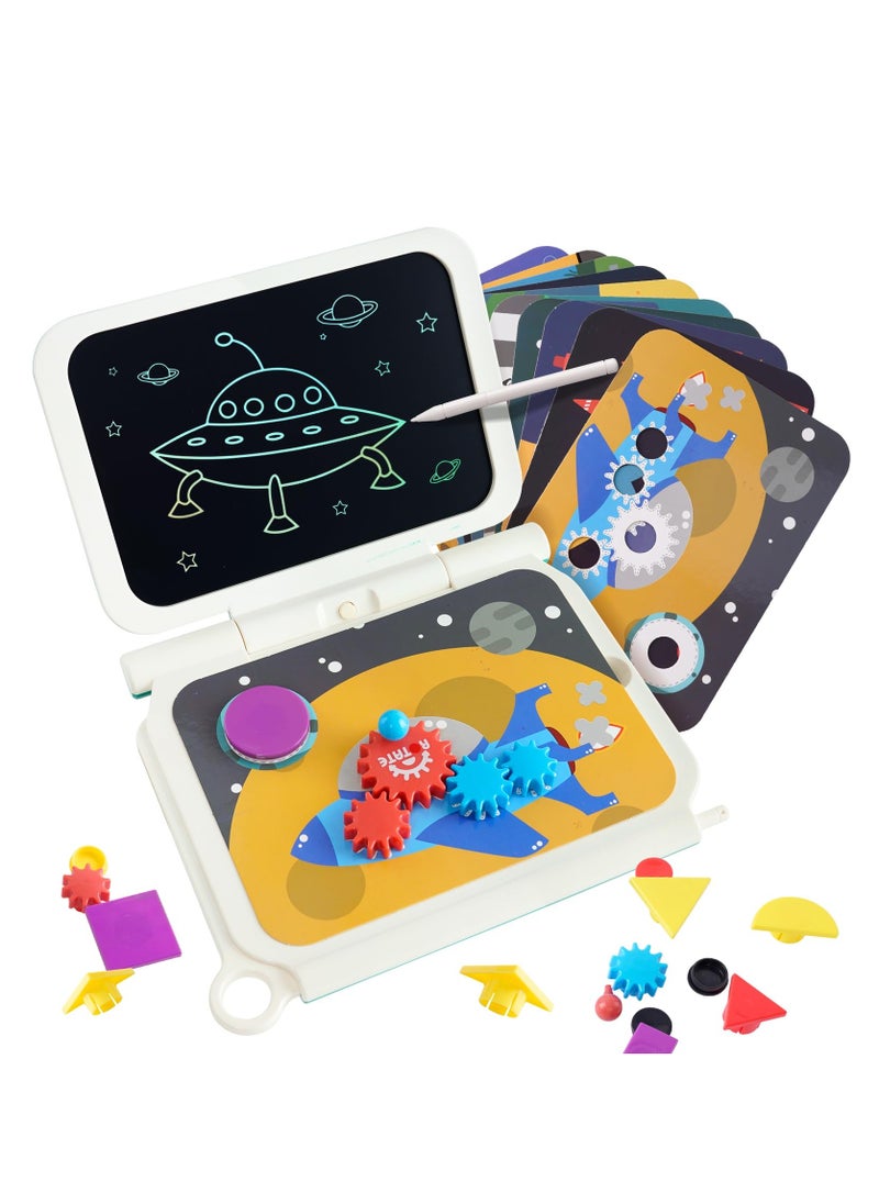 KASTWAVE - LCD Writing Tablet Drawing Pad for Toddlers,Learning Educational Toys,Magnetic Drawing Board,Doodle Sketch Pad for Toddlers,6-7 Inch LED Erasable Writing Tablet with Puzzle and Cards,Birthday - Image 1