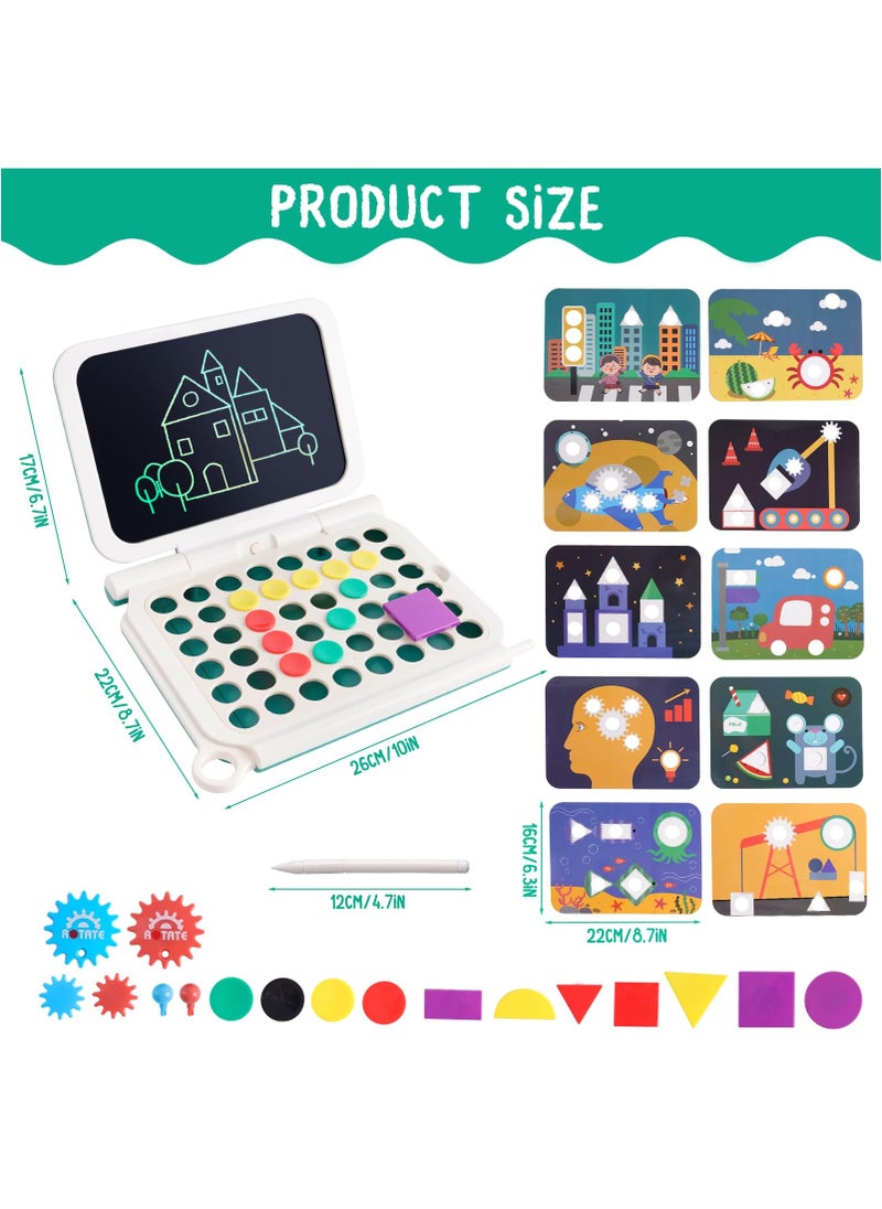 KASTWAVE - LCD Writing Tablet Drawing Pad for Toddlers,Learning Educational Toys,Magnetic Drawing Board,Doodle Sketch Pad for Toddlers,6-7 Inch LED Erasable Writing Tablet with Puzzle and Cards,Birthday - Image 1