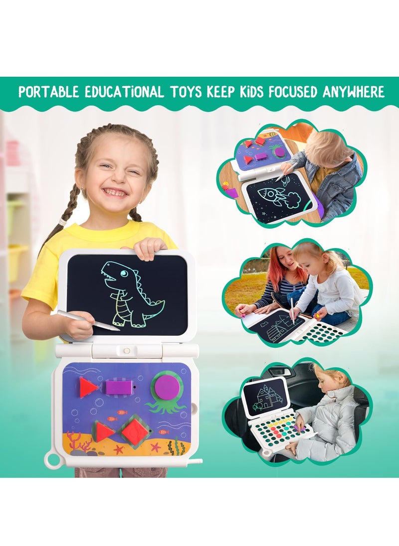 KASTWAVE - LCD Writing Tablet Drawing Pad for Toddlers,Learning Educational Toys,Magnetic Drawing Board,Doodle Sketch Pad for Toddlers,6-7 Inch LED Erasable Writing Tablet with Puzzle and Cards,Birthday - Image 1