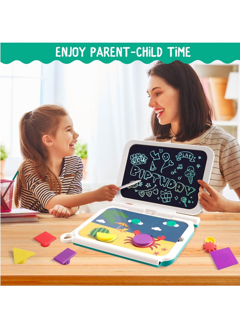 KASTWAVE - LCD Writing Tablet Drawing Pad for Toddlers,Learning Educational Toys,Magnetic Drawing Board,Doodle Sketch Pad for Toddlers,6-7 Inch LED Erasable Writing Tablet with Puzzle and Cards,Birthday - Image 1